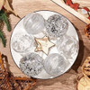 12 Bolas De Navidad Ps Xmasexp - 3 Diseños Gris Diamante 7cm 3