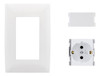 Plaqueta Molveno Atenea Blanca +  Schuko + Ciega 1