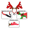 Bwogue 2 Set Dog Elk Reno Cornamenta Diadema Para Navidad Pe 4 Bwogue 2 Set Dog Elk Reno Cornamenta Diadema Para Navidad Pe 4