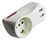 Adaptador Schuko + 2 Toma Corrientes 3 En Linea A + 2 Usb 0