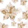 Decoracion Flores Poinsettia Brillantes 24 Piezas Navidad 0