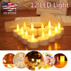 12pcs Led Ámbar Té Sin Llama Luz Vela Romántica Boda Recarga 4