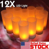 12pcs Led Ámbar Té Sin Llama Luz Vela Romántica Boda Recarga 6
