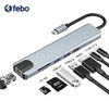 Hub 8 En 1 /usb 3.1 Tipo C Hdmi 4k Lan Pd Sd Tf Usb Febo 1