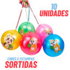 Bola De Vinil Com Cordão Mola Ping Pong Brinquedo 10 Brindes 1
