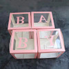 Cubo Letras Baby Rosa 4 Und Baby Shower Decoración Eventos 1