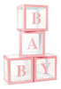 Cubo Letras Baby Rosa 4 Und Baby Shower Decoración Eventos 2
