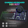 Teclado Para Juegos Tnbiu, Teclado De Membrana Con Cable De 3