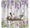 Jjyppy Gato Cortina De Ducha Floral Acuarela De Primavera Pú 1 Jjyppy Gato Cortina De Ducha Floral Acuarela De Primavera Pú 1