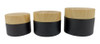 Pote 15g En Vidrio Negro Tapa Simil Madera X 5 Unidades 0