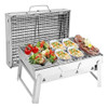 Parrilla Portatil A Carbon Aceroinox Plegable Asado Camping 0