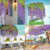 Paquete De 8 Flores Artificiales Colgantes Morado 5