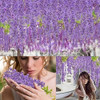 Paquete De 8 Flores Artificiales Colgantes Morado 6