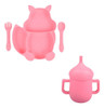Set Silicona Bebé Plato + Cuchara + Tenedor + Vaso 4 Set Silicona Bebé Plato + Cuchara + Tenedor + Vaso 4
