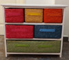 Cajonera De Pino Con 6 Cajones De Mimbre, Varios Colores 0