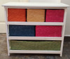 Cajonera De Pino Con 6 Cajones De Mimbre, Varios Colores 1