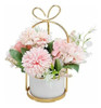 Flores Artificiales Hortensias Con Jarrón De Cerámica Crisan 0