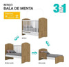Berço Nacional E Cômoda Infantil Bala De Menta Rústico 3