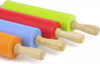 Palote De Amasar Mediano Rodillo Silicona Y Madera Cocina 2