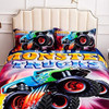 Juego De Ropa De Cama Suncloris, 3d Racing Monster Truck Hom 3 Juego De Ropa De Cama Suncloris, 3d Racing Monster Truck Hom 3
