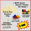 Kit P/hacer Velas Cera De Soja + Pabilos + Aceites + Anilina 0