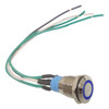 Pulsador Boton Metalico 12mm Sin Retencion Azul Con Cable 2