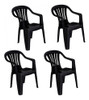 Kit 4 Cadeiras Preta Em Plástico Suporta Até 182 Kg Mor 0