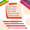 Caneta De Ponta Fina 24 Cores Versátil Colorir Kit Escolar 2