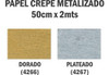 10 Papel Crepe 0,5x2metros Colores Metalizado Dorado Plata 1 10 Papel Crepe 0,5x2metros Colores Metalizado Dorado Plata 1