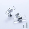 Tiradores De Vidrio /plateado Tipo T X 12u 0