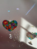 Atrapasol Corazón Con Rosa. Cairel Esfera De Cristal 3