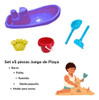 Set 5pz Playa Arena Molde Barco Rastrillo Pala Grande Niños 1