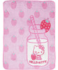 Hello Kitty Strawberry Milk Throw Blanket - Mide 46 X 60 Pul 0