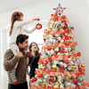 Adornos Para Arbol Navideño Juego De Bolas Rojas Doradas 7