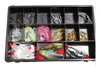 Caja De Pesca Anzuelos Offset Señuelos Vinilos Líderes Etc 0