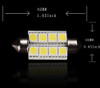 Xemon 10pcs Blanco 42mm 8smd 5050 Festoon Matrícula Interior 2