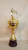 Copa Trofeo Plástico Asas Motocross Base Madera 46 Cm 1