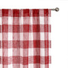 Amzdecor Cortinas A Cuadros Rojos Con Textura De Lino, Panel 2