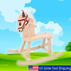 Caballo Madera Natural Vivero Niño Paseo En El Eje De Balanc 1 Caballo Madera Natural Vivero Niño Paseo En El Eje De Balanc 1