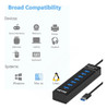 Concentrador Usb 3.0 De 7 Puertos, Divisor De Concentrador U 3