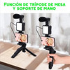 Set Soporte Tripode Microfono Luz Led Bluetooth Vlog Studio 6