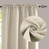 Jinchan - Cortinas De Lino Con Textura Para Dormitorio, Con 1