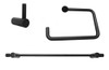 Kit Percha Toallero Portarrollo Accesorios Baño Negro 0