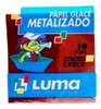 Papel Glace Metalizado 10x10cm X10u X50 Paquetes 1