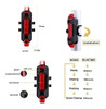 Luz De Bici Recargable A 220v Por Usb Trasera Roja 4