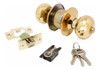 Pomo De Puerta Bronce Brillo Con Llave 0