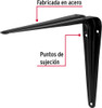 Escuadra Mensula Acero Para Estante 15cm X 20cm Negro X 6u 3