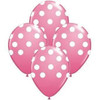 Globos Látex Rosa Con Lunares Blancos X 10 0