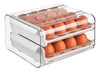 Huevera Organizador P/ Almacenar Huevos Doble Piso Apilables 0