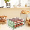 Huevera Organizador P/ Almacenar Huevos Doble Piso Apilables 4